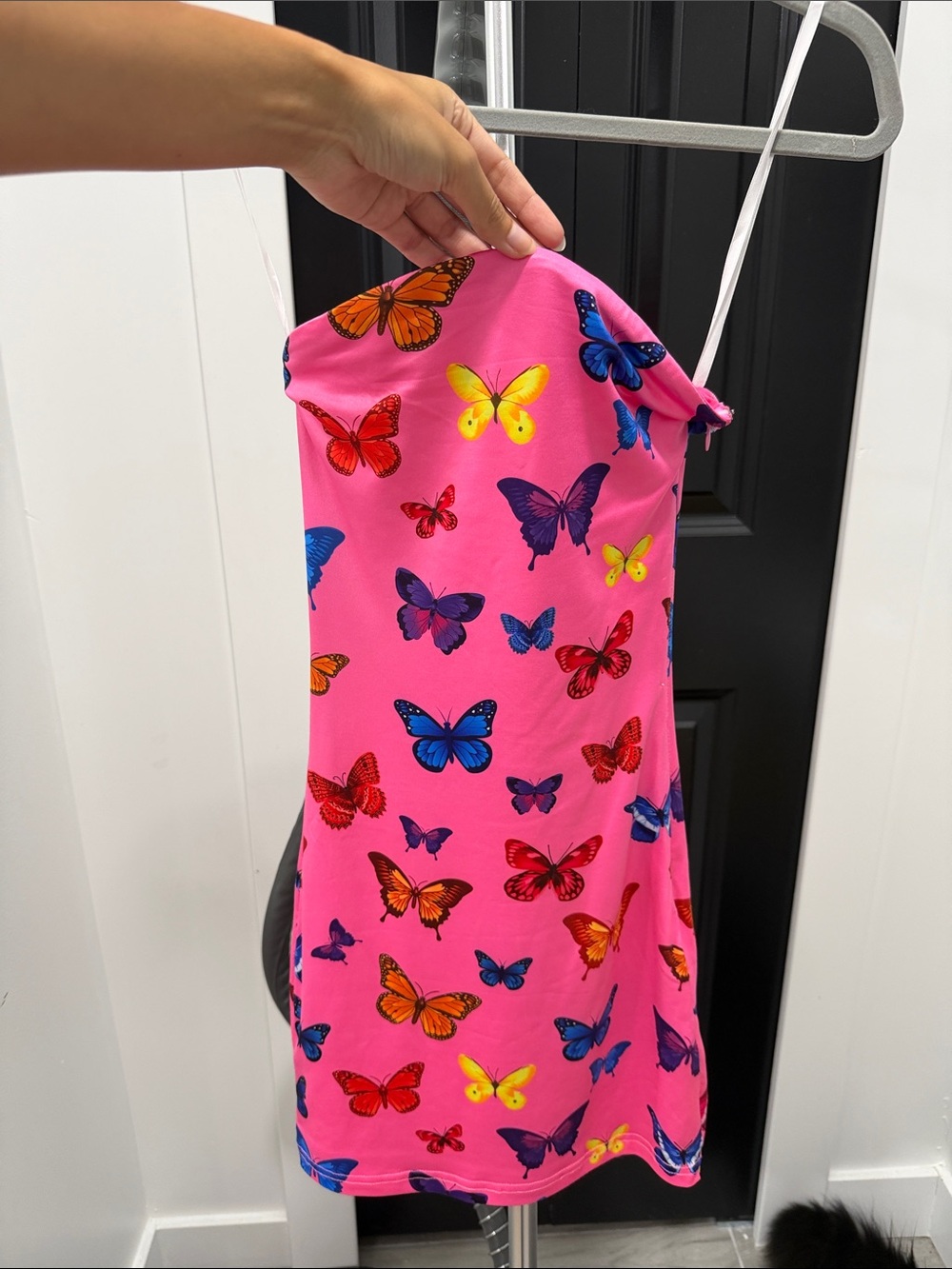 superdown Pink Butterfly Print Mini Dress
